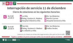 METROBÚS INFORMA HORARIOS Y RUTAS DE SERVICIO PARA EL 11 Y 12 DE DICIEMBRE