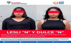 POLICIA AUXILIAR DE CUAUHTEMOC DETIENE A DOS MUJERES TRAS ROBO A CIUDADANO EN SAN RAFAEL  